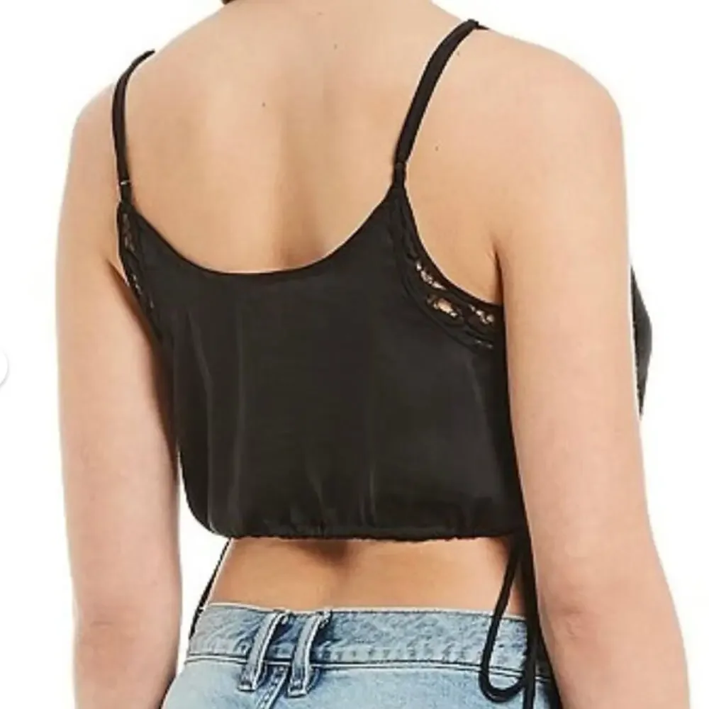Free People Intimately Blouson Brami - Cropped Cami Top - Black - Size M